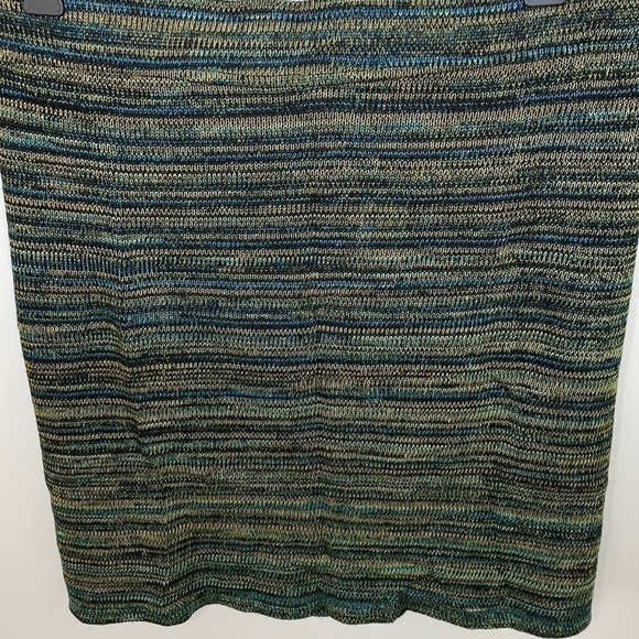 NWT Drama Gold Teal Knit Mini Skirt - Picture 3 of 9